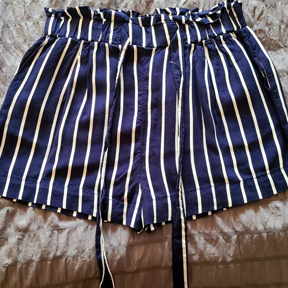 Navy Blue striped shorts